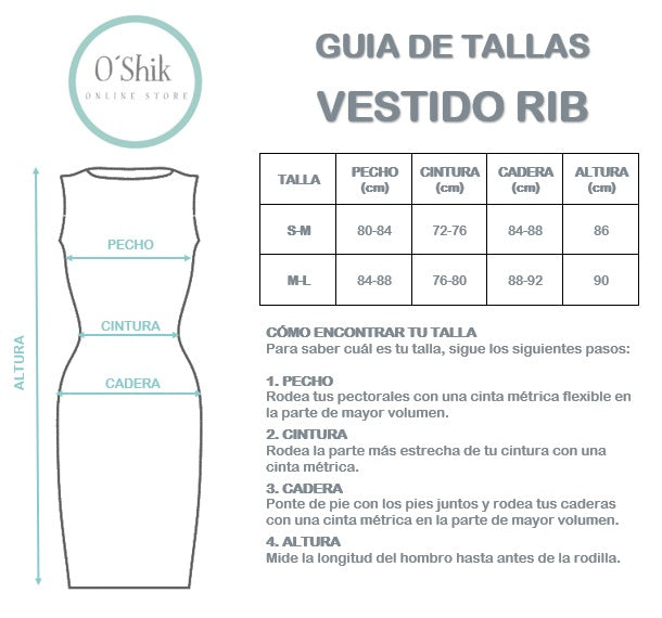 VESTIDO DE RIB NEGRO